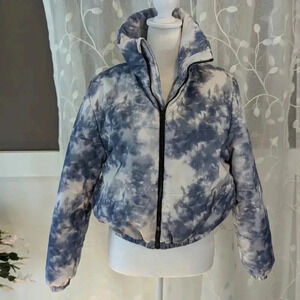 Wild Fable Blue/White Puffer Jacket, Size XS